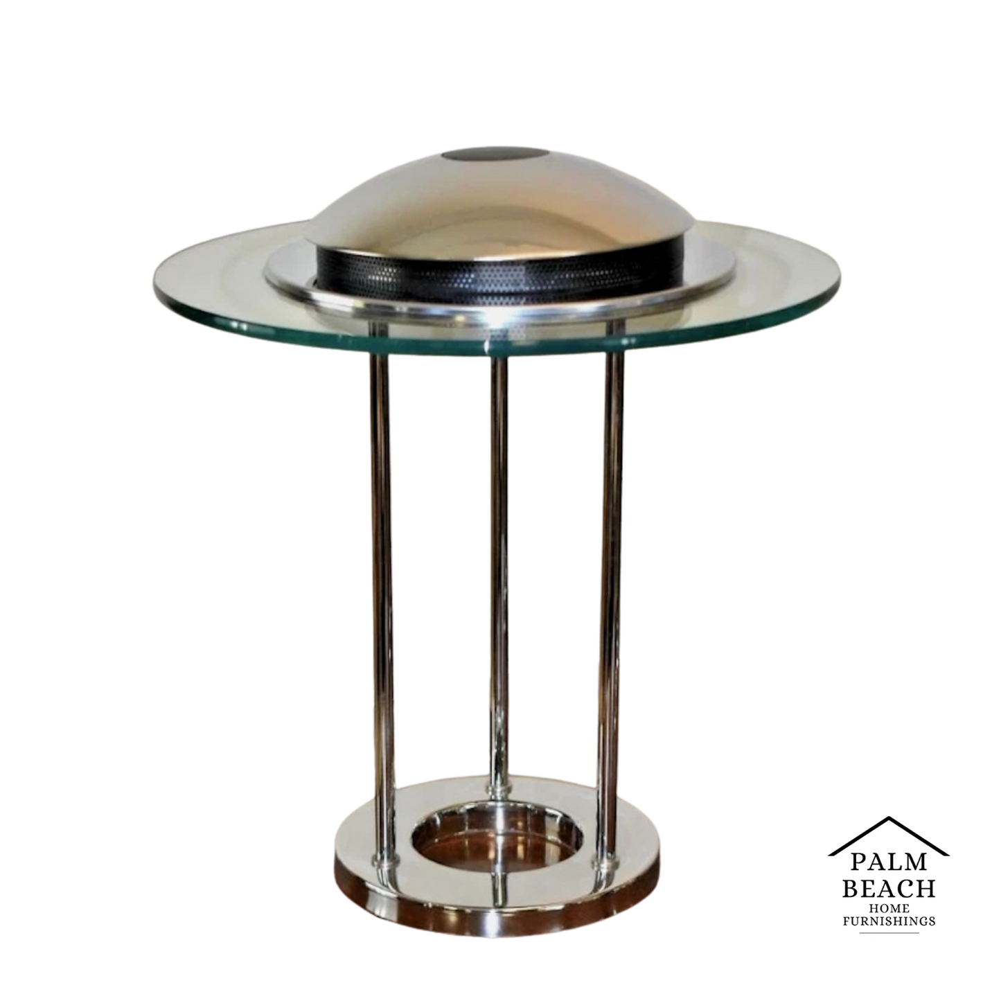 Authentic Robert Sonneman For George Kovacs 1987 Chrome Saturn Saucer Table Lamp