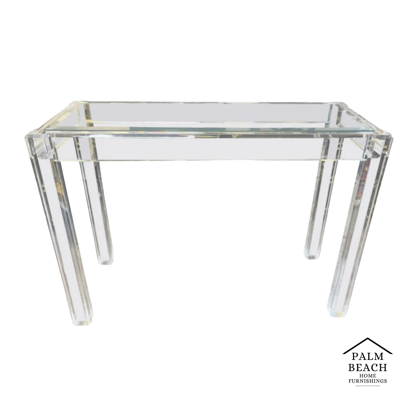 Vintage 1970s Mid-Century Modern Lucite Console Sofa Table