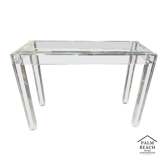 Vintage 1970s Mid-Century Modern Lucite Console Sofa Table