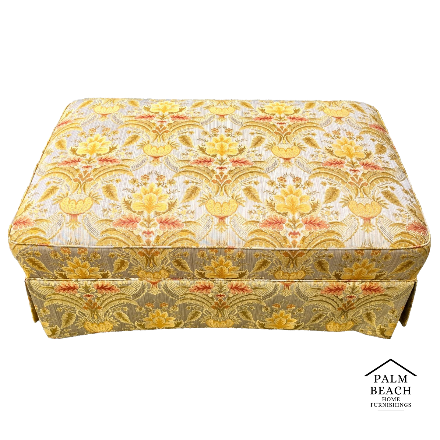 Sherrill Damask Jacquard Tapestry Cotton Rolling Ottoman