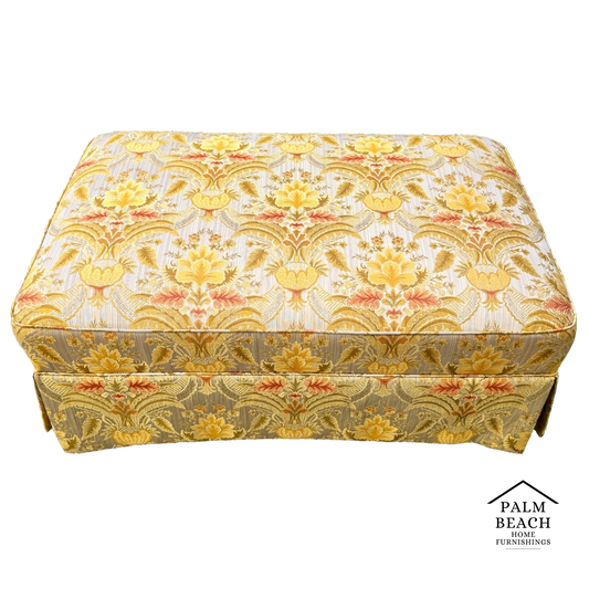 Sherrill Damask Jacquard Tapestry Cotton Rolling Ottoman
