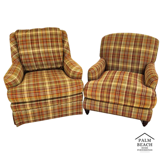 Century & Sherrill Matching English Lounge Club Chairs