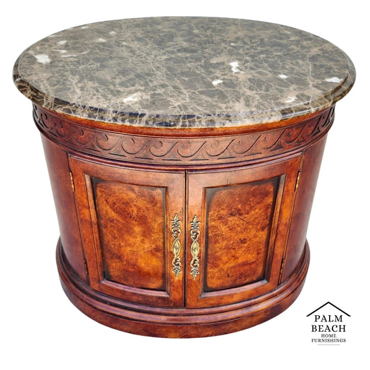 Henredon Style Marble Drum Table