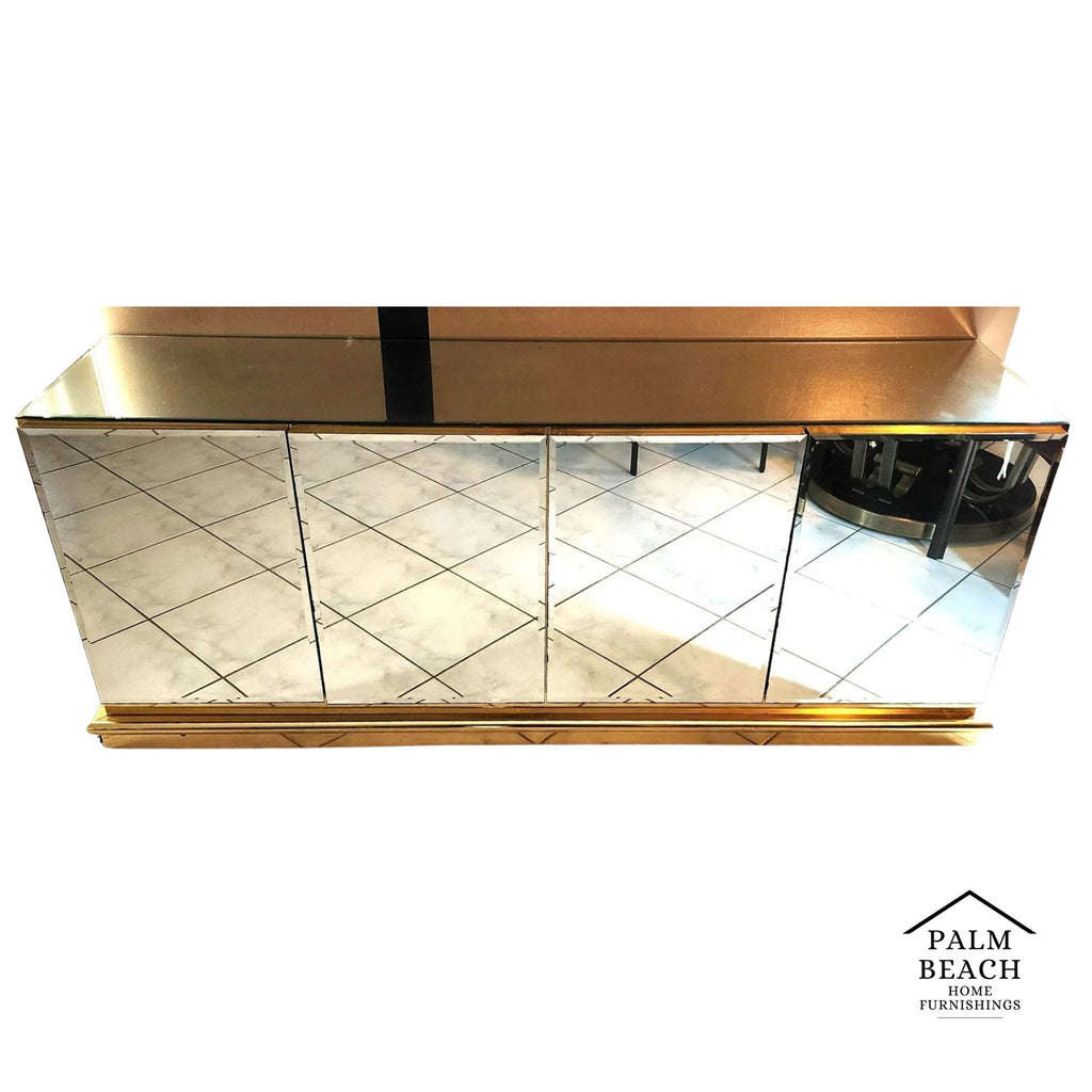 Vintage Ello Style Mirrored Buffet Sideboard