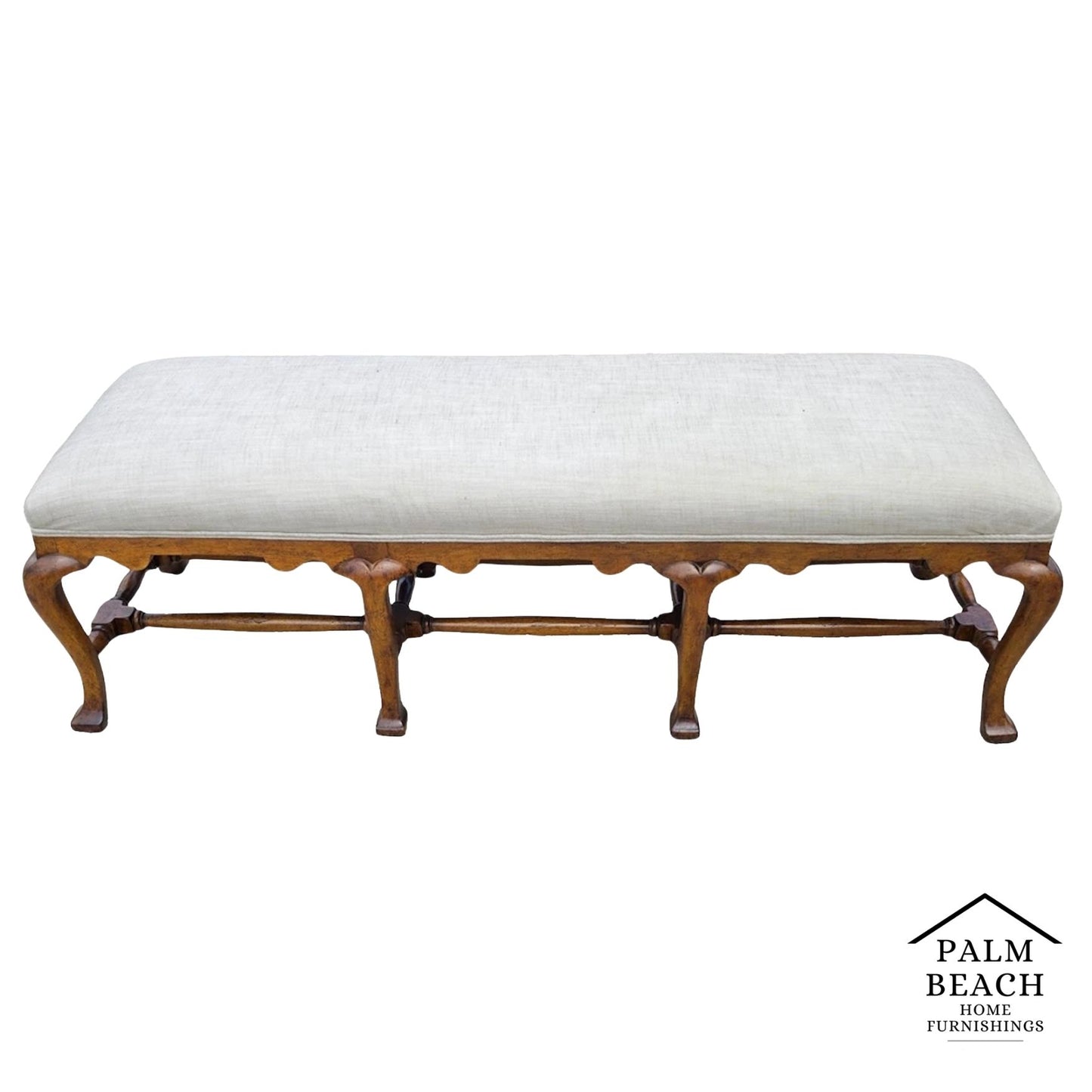 Jerry Pair Queen Anne Linen Walnut Califia Bench
