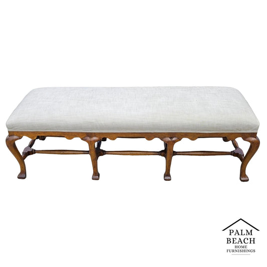 Jerry Pair Queen Anne Linen Walnut Califia Bench