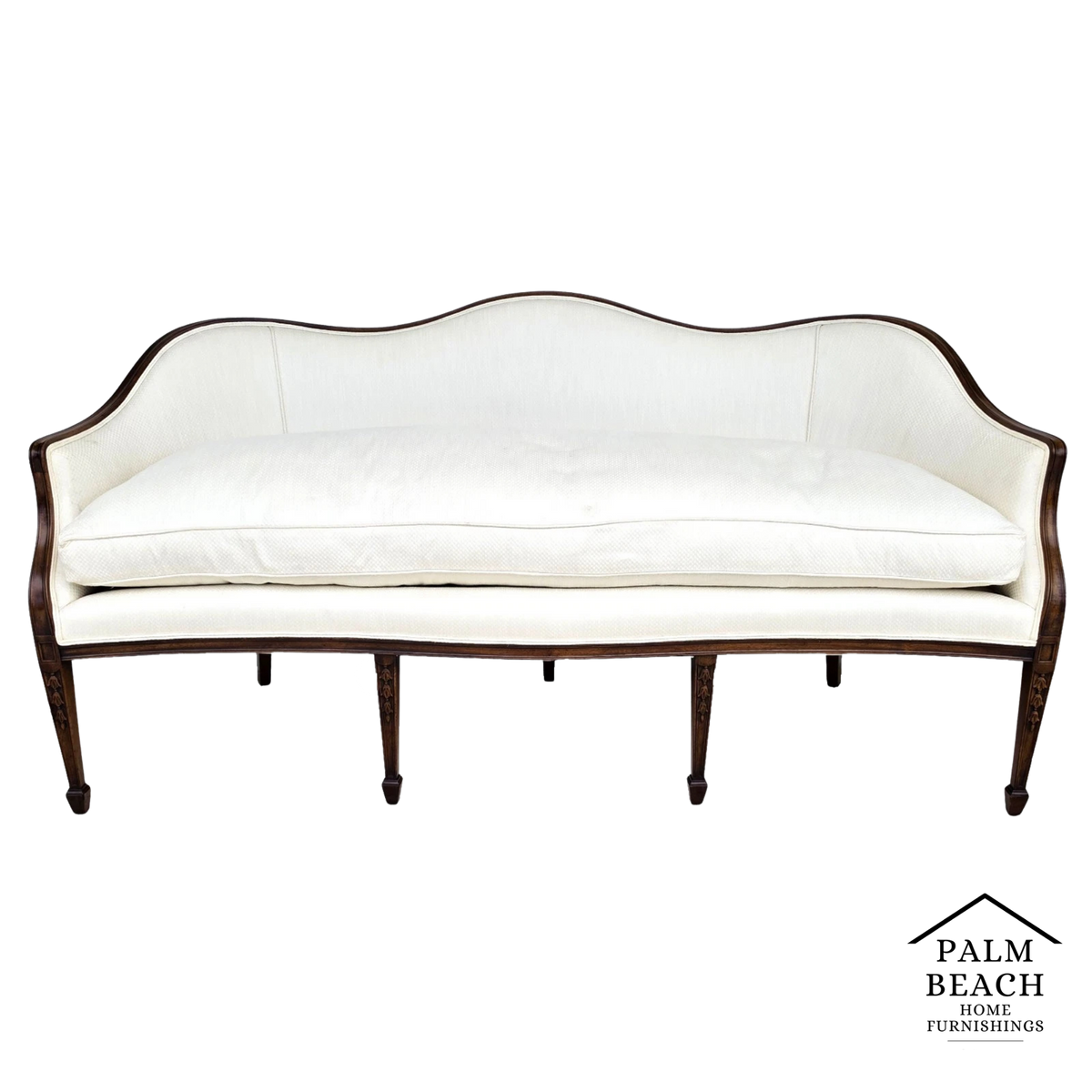 Antique Mahogany Serpentine Hepplewhite Style Sofa