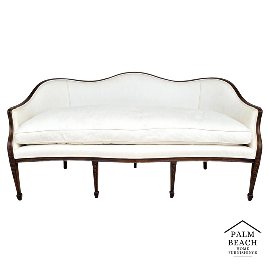 Antique Mahogany Serpentine Hepplewhite Style Sofa