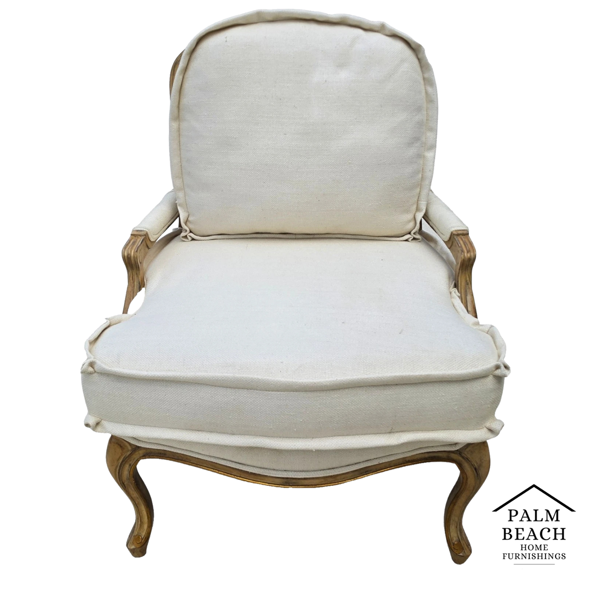 Beverly Furniture French Louis XV Fauteuil Linen Lounge Chair