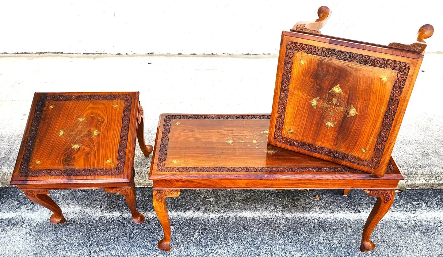 Mid Century Anglo Indian Walnut Coffee Table