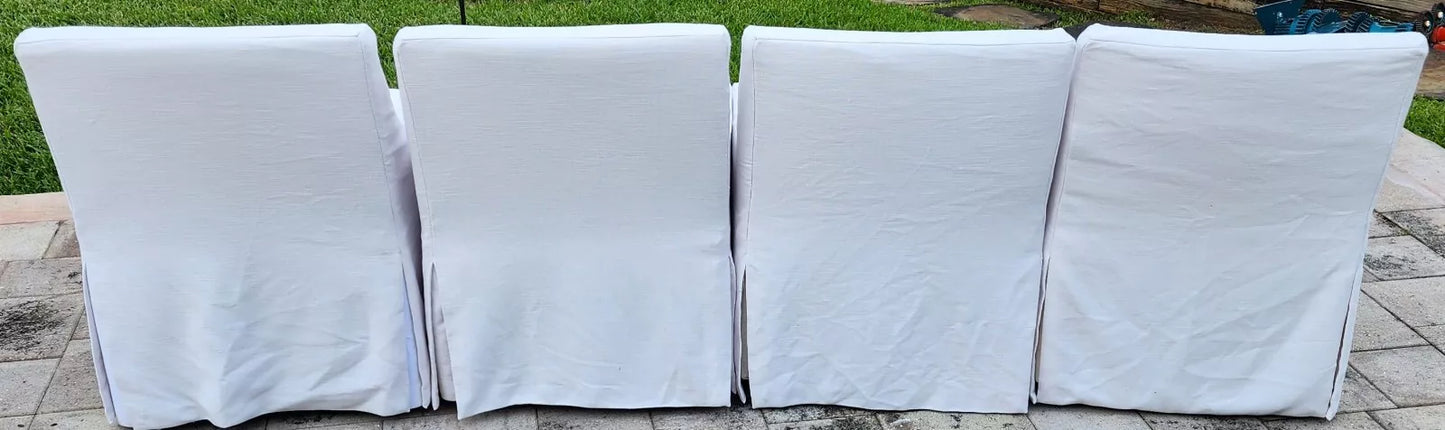 Restoration Hardware Low Belgian Slope Arm Slipcovered Dining Side Chairs RH