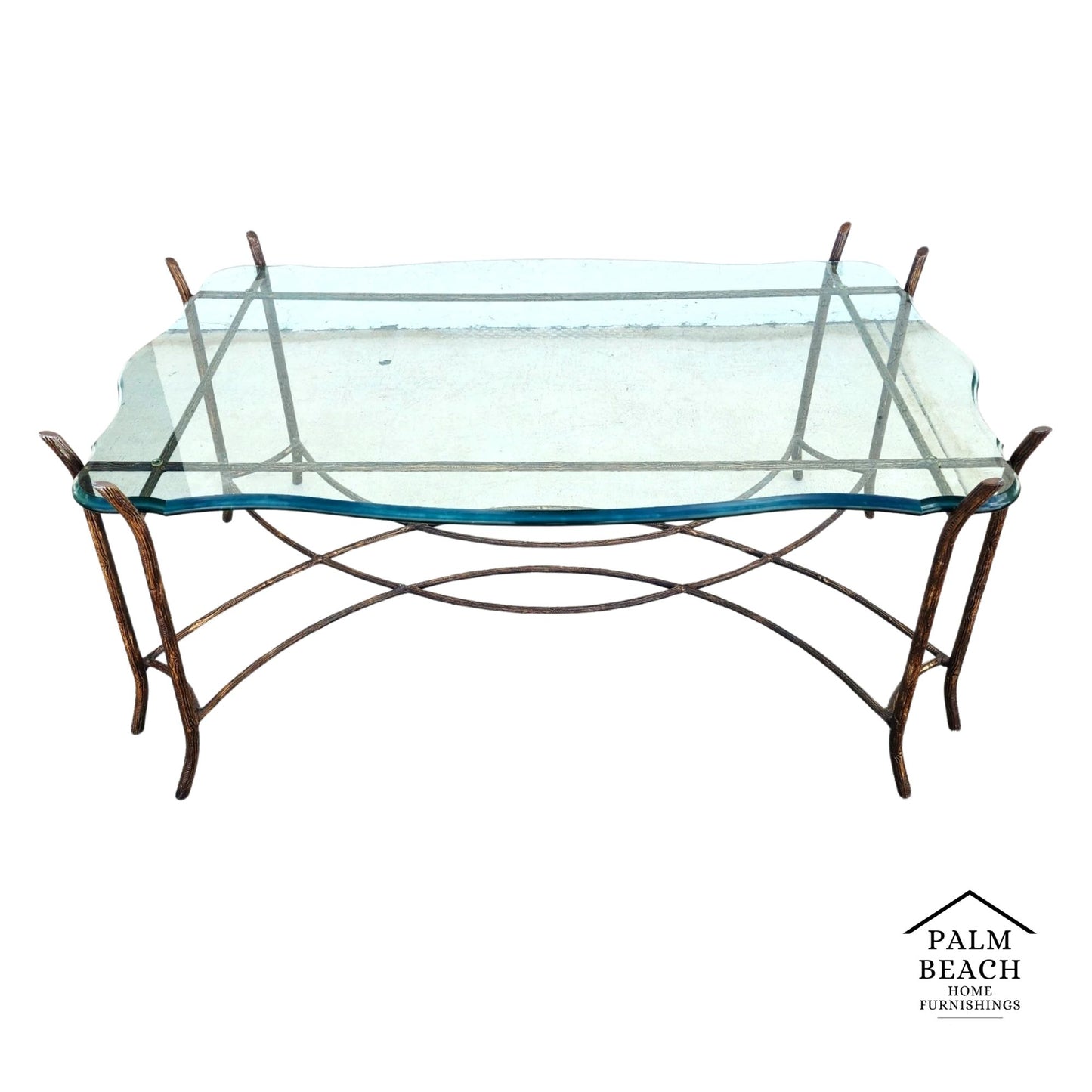 Vintage French Coffee Table Faux Bois