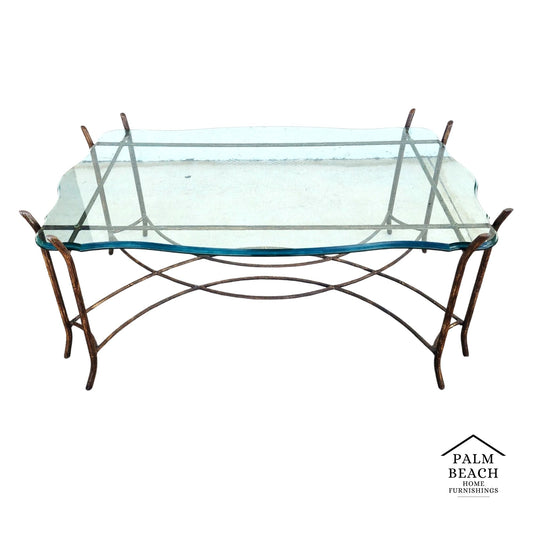 Vintage French Coffee Table Faux Bois