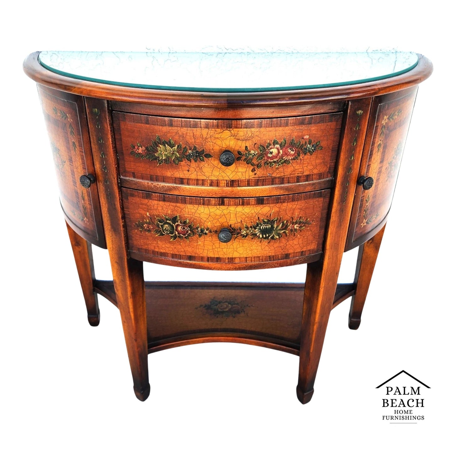 Theodore Alexander Demilune Console Table Sideboard Cabinet