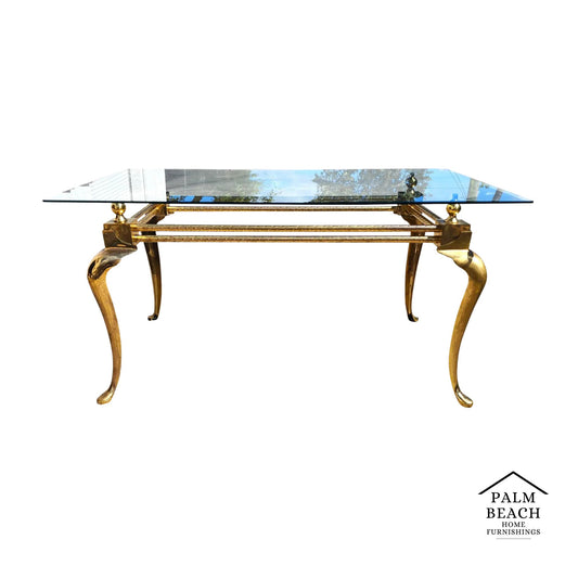 La Barge Brass Dining Table Desk 1970s