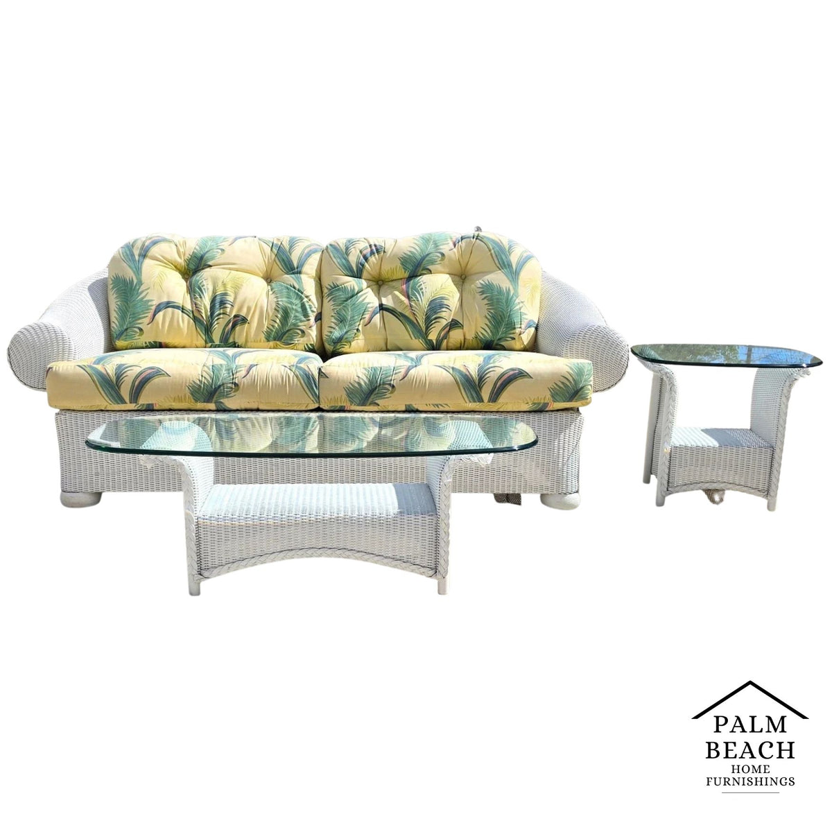 Lloyd Flanders English Garden Loom Wicker 3 Piece Patio Set Indoor Outdoor