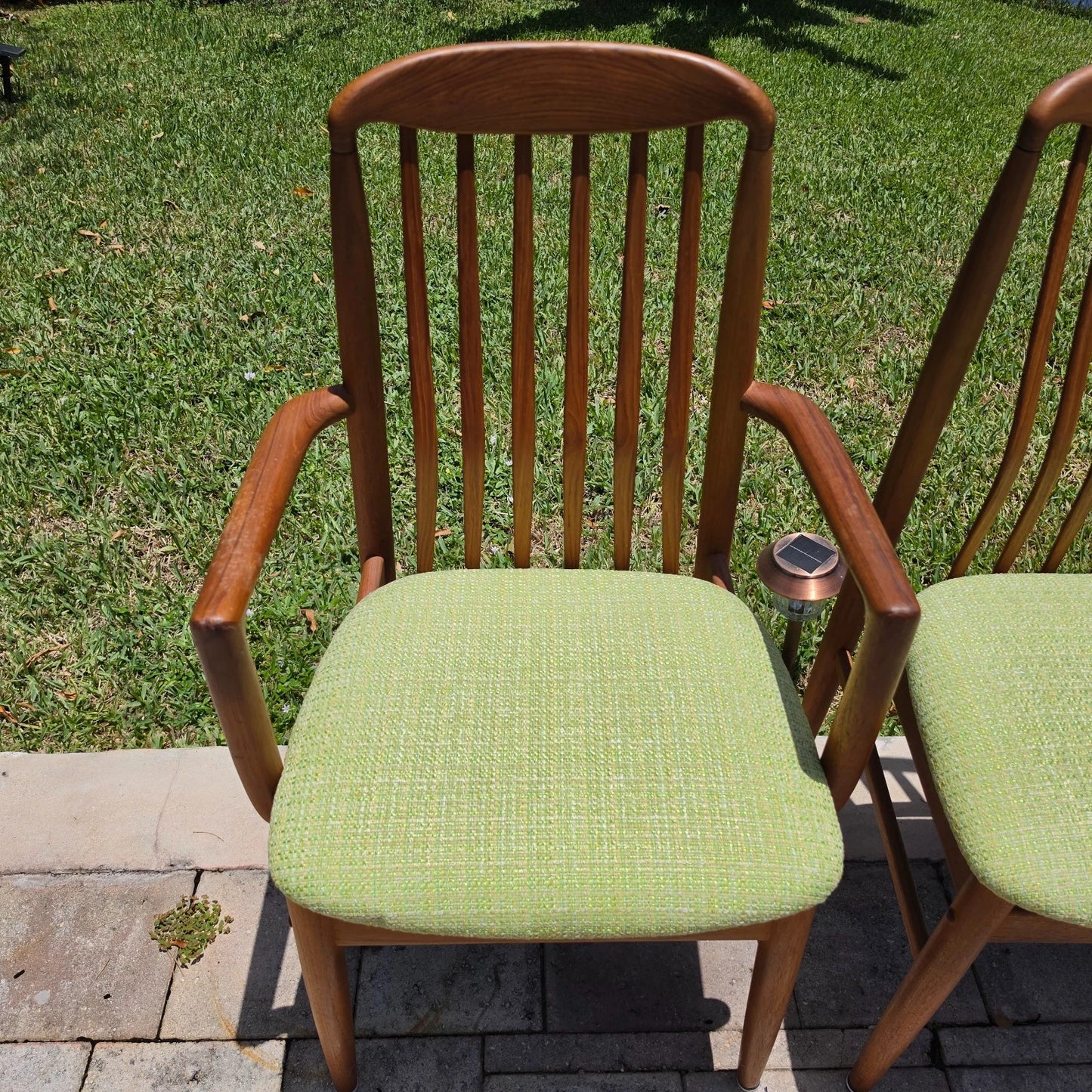 Vintage 1970s Benny Linden Solid Teak Sculptural Dining Chairs Set of 4