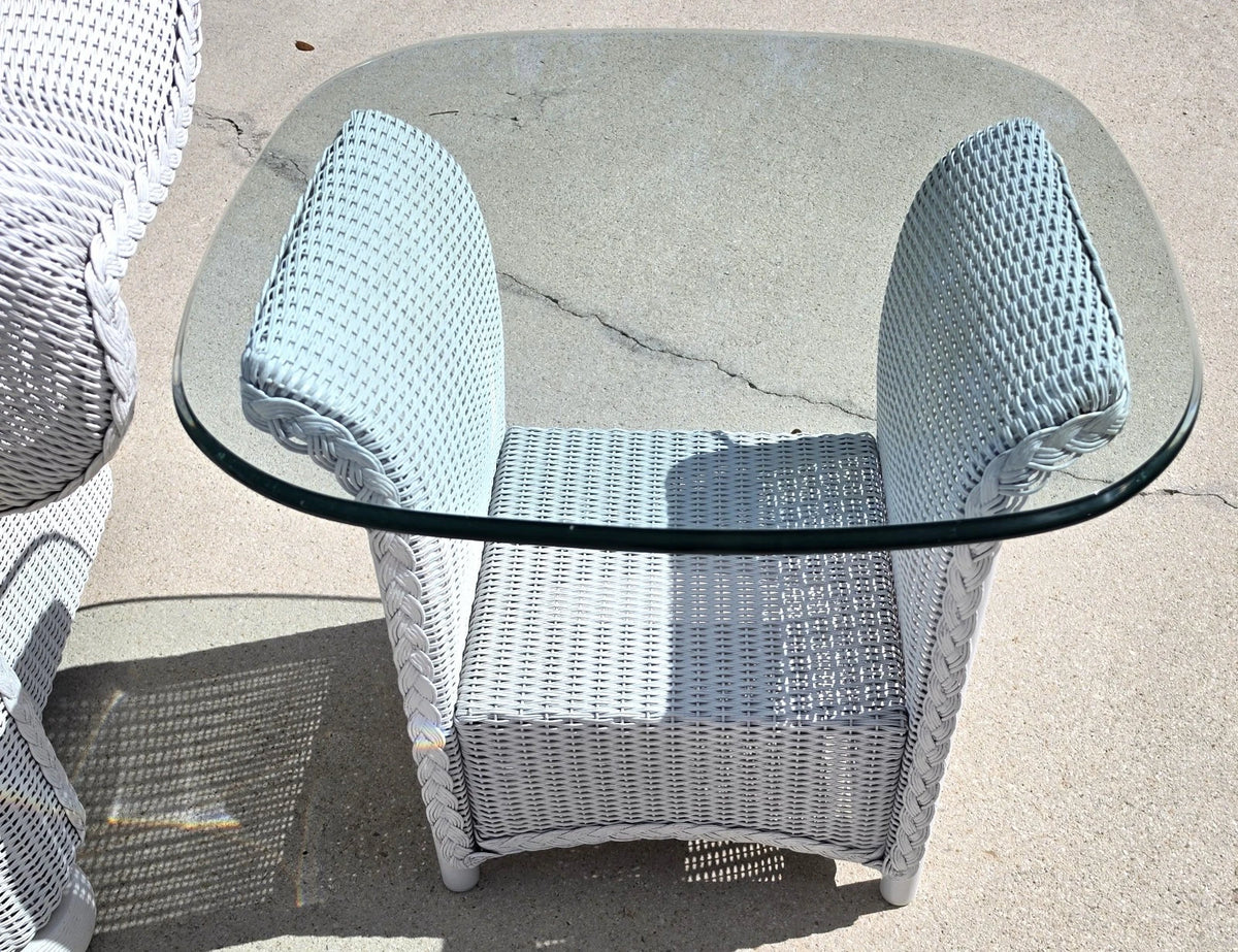 Lloyd Flanders English Garden Loom Wicker 3 Piece Patio Set Indoor Outdoor