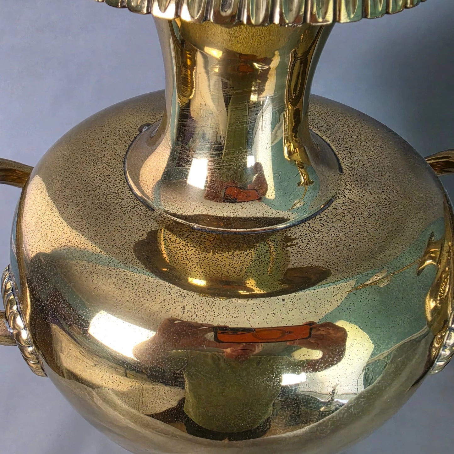 Vintage Marbro Polished Brass "Hydria" Table Lamps Dual Light A Pair