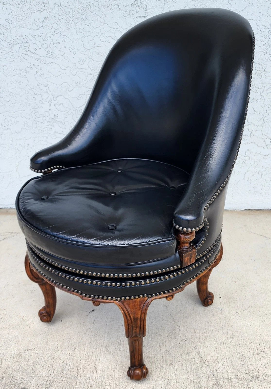 Maitland Smith Leather Chair Swivel Game Desk