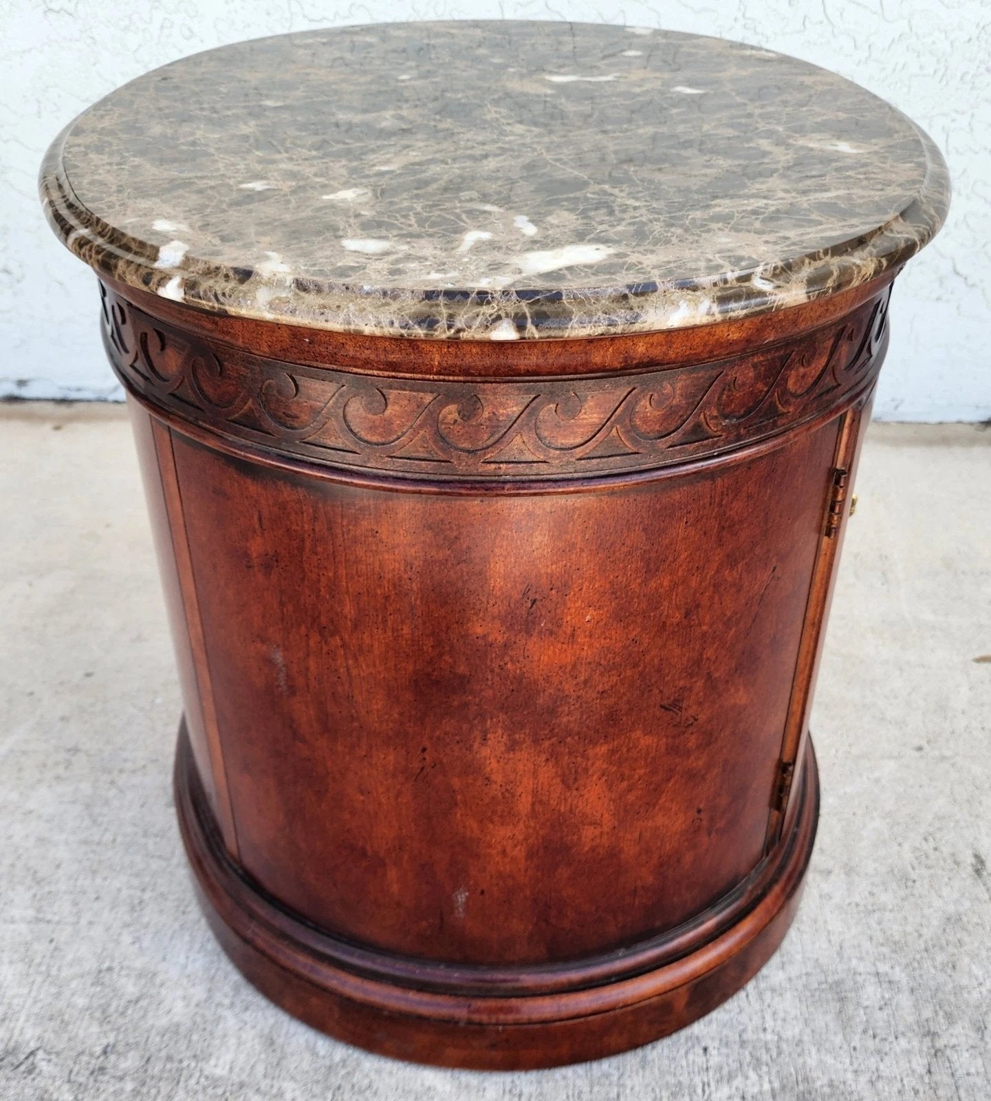 Henredon Style Marble Drum Table