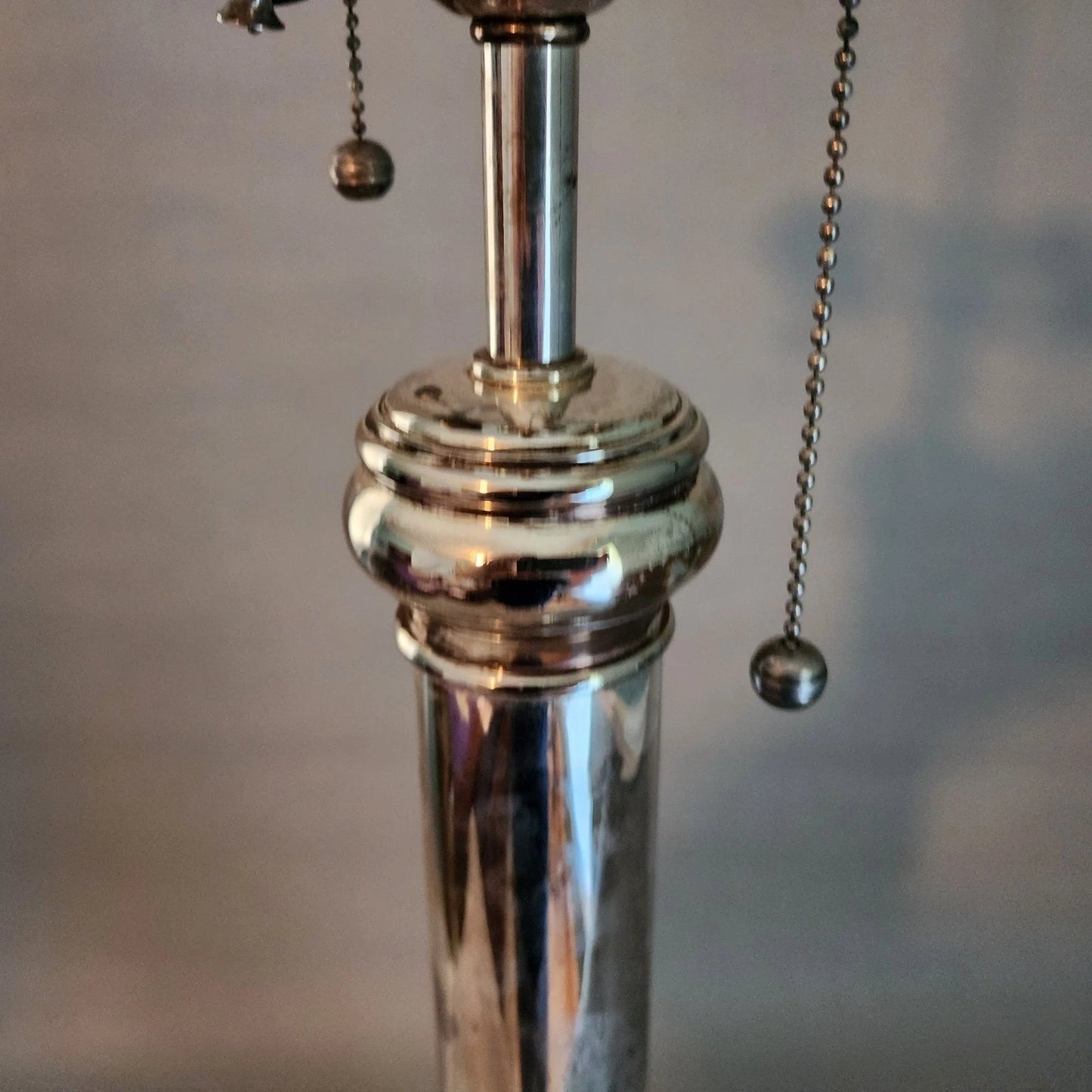 Ralph Lauren Silvered Brass Table Lamp & Shade