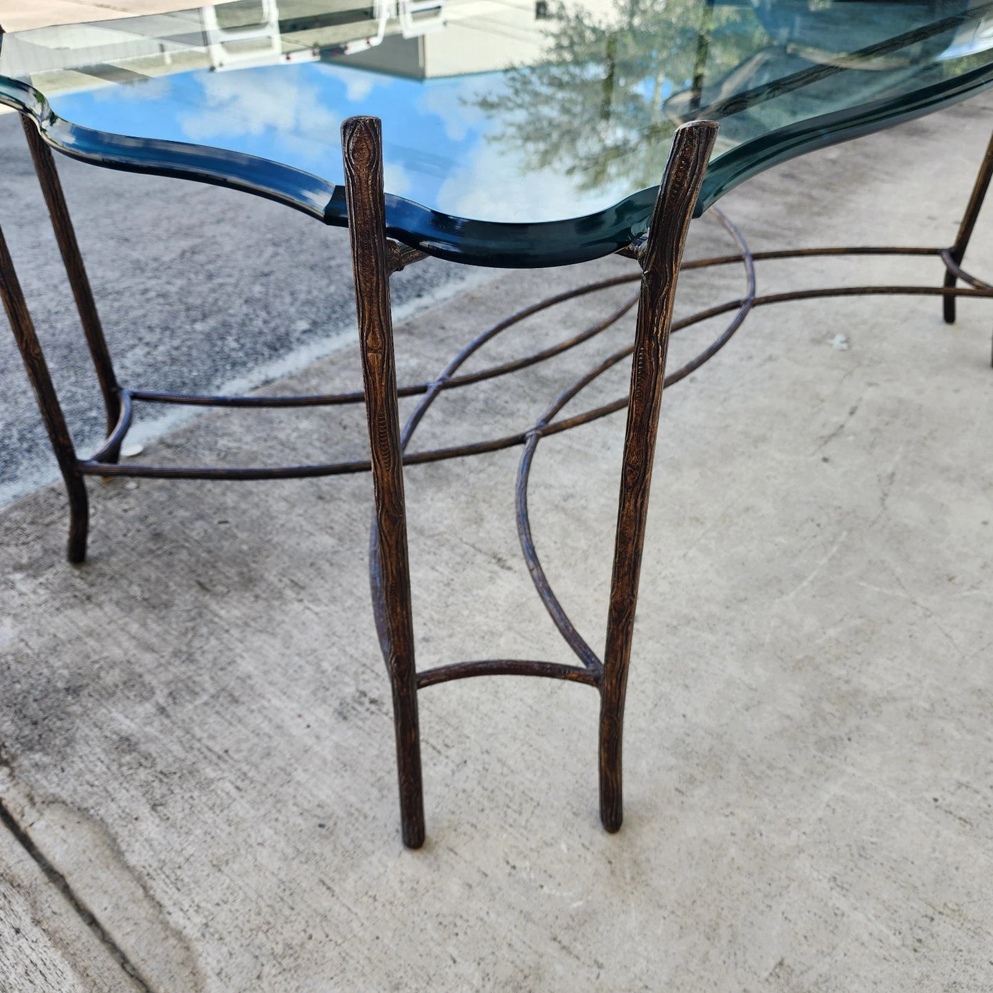 Vintage French Coffee Table Faux Bois