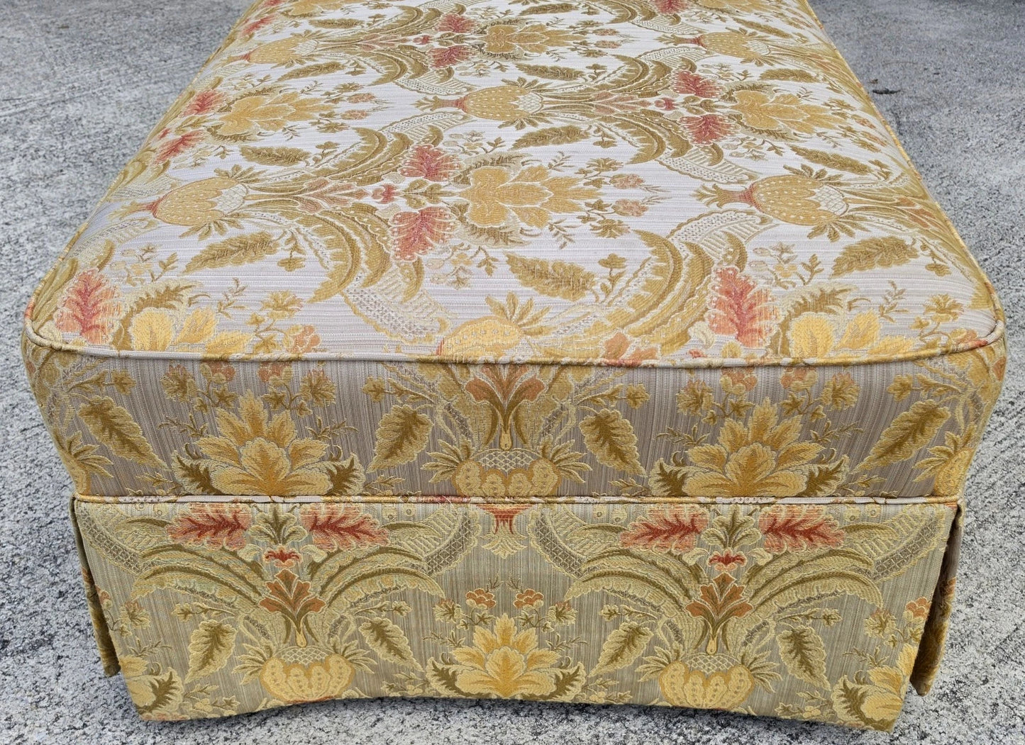Sherrill Damask Jacquard Tapestry Cotton Rolling Ottoman