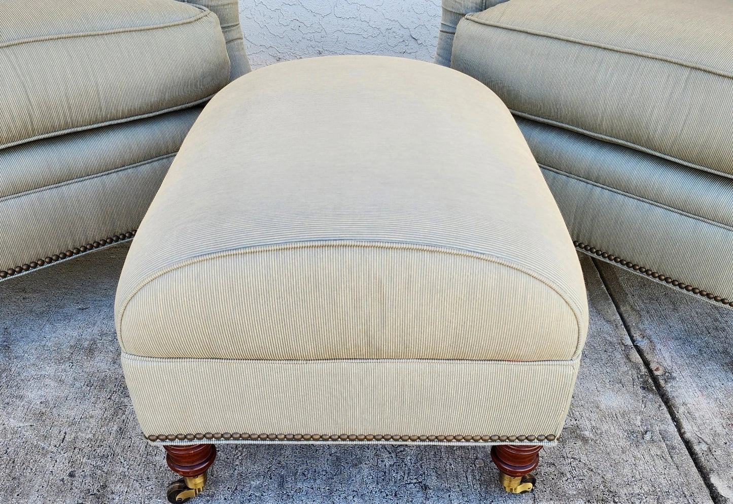 Vanguard Craftwork English Club Chairs & Ottoman