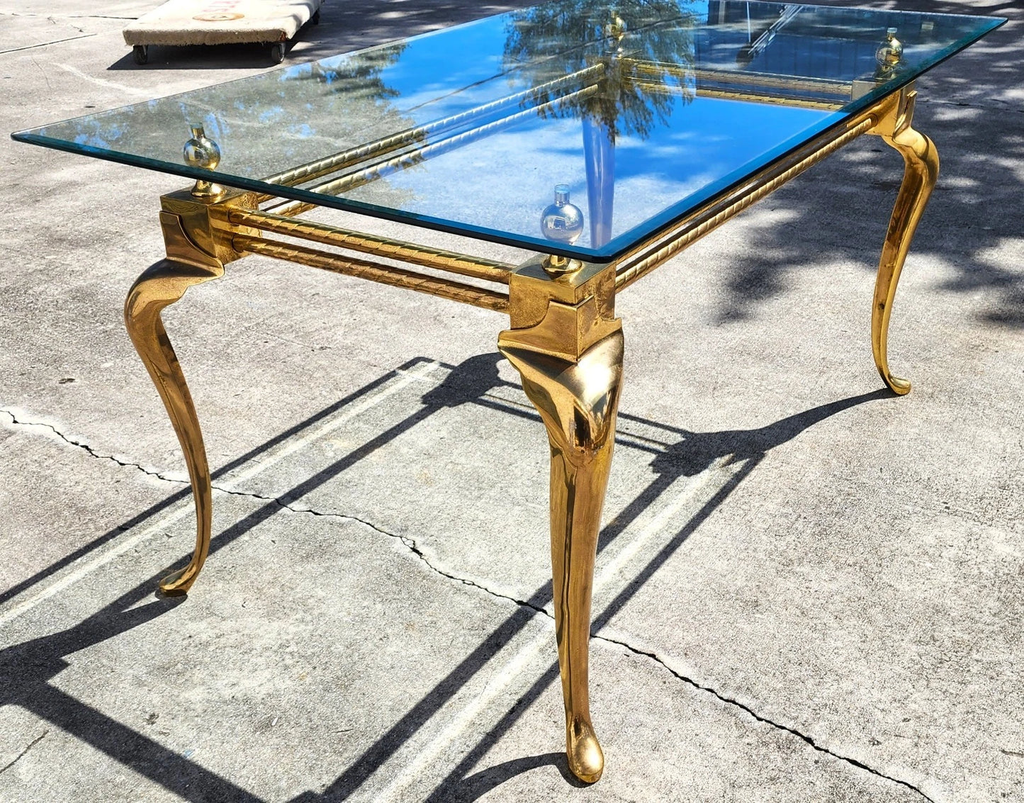 La Barge Brass Dining Table Desk 1970s