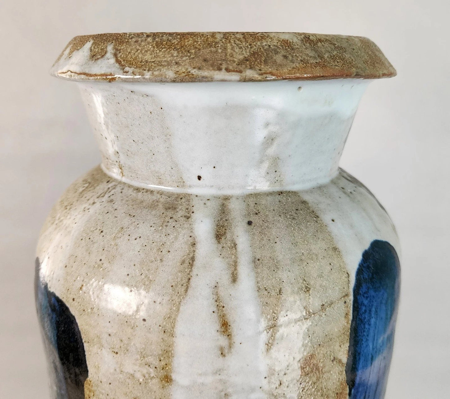 MCM Signed Ceramic Studio Pottery Vase Large 23"