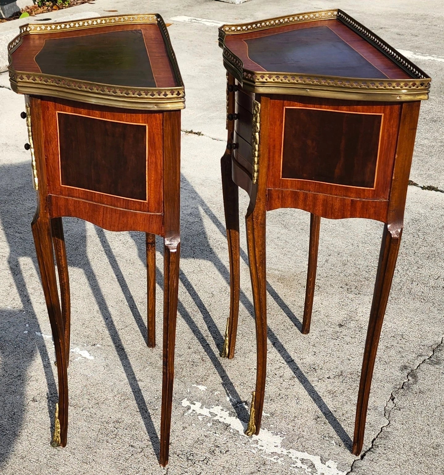 French Louis XV Bedside Tables Nightstands A Pair