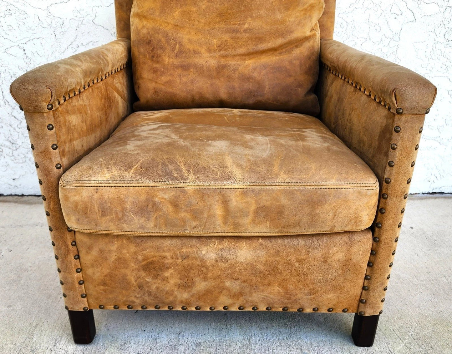 Lillian August Saddle Leather Club Chair MCM Ralph Lauren Style