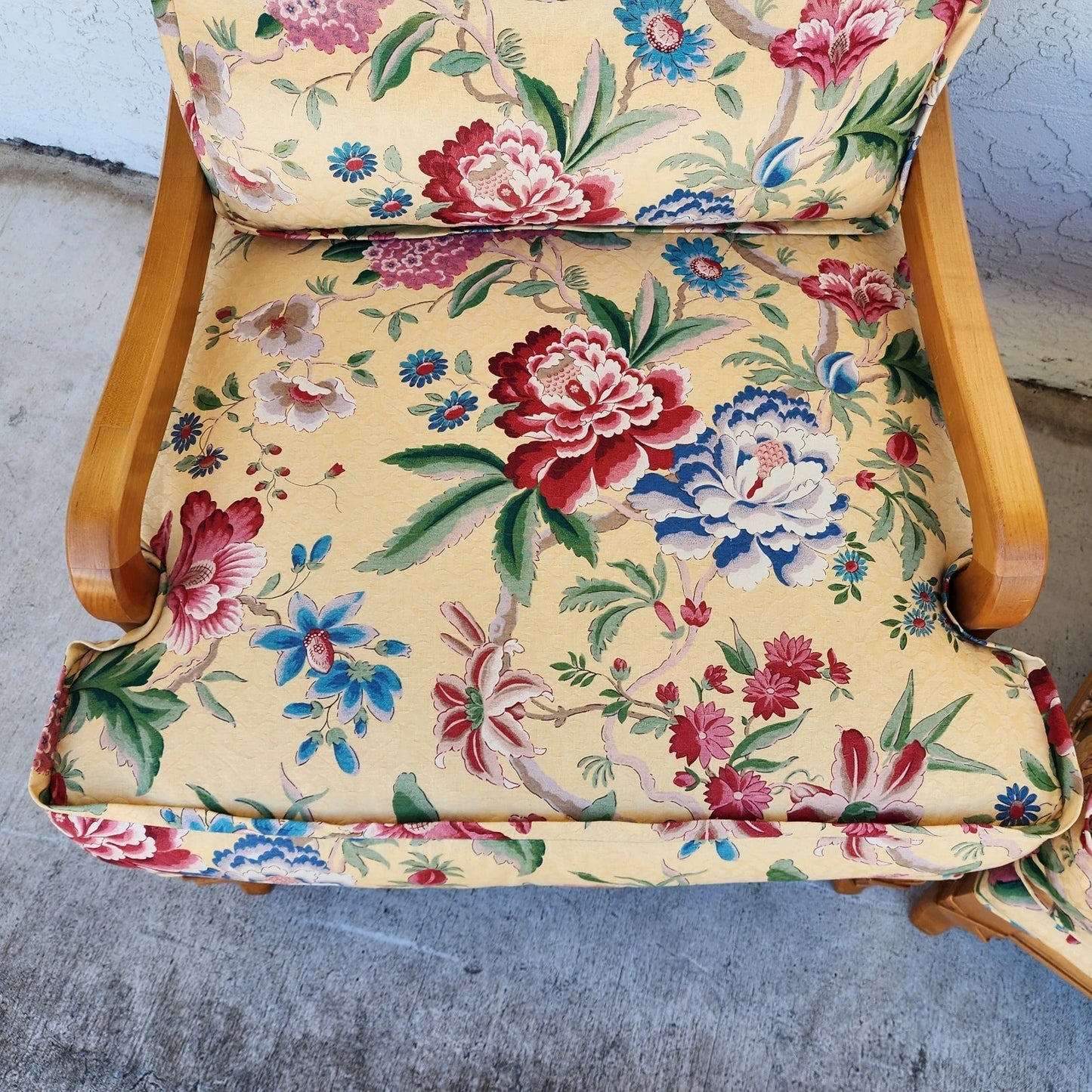 Antoinette Lounge Chairs Tropical Floral Pair