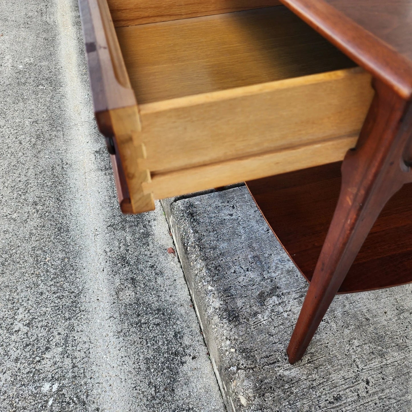 Mid Century Walnut End Tables Pair MCM