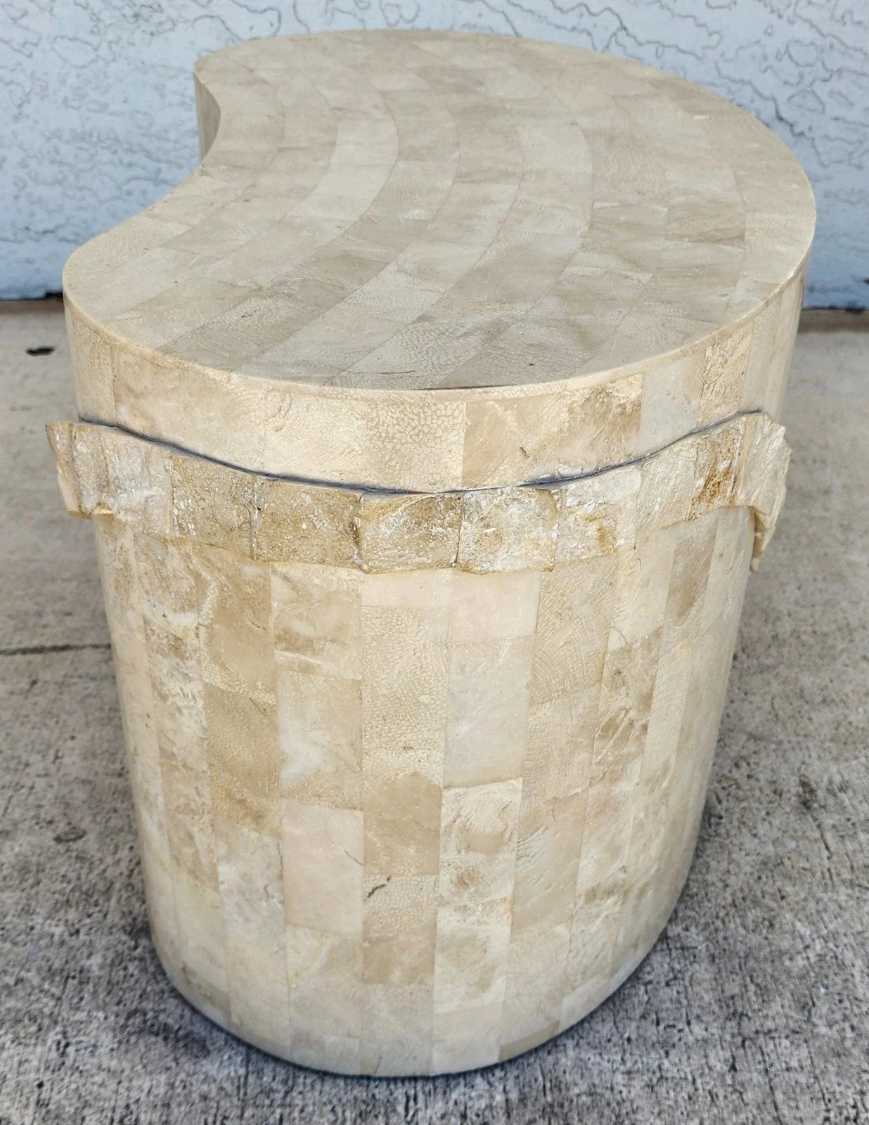 Maitland Smith Tessellated Stone Sculptural Coffee Side Table