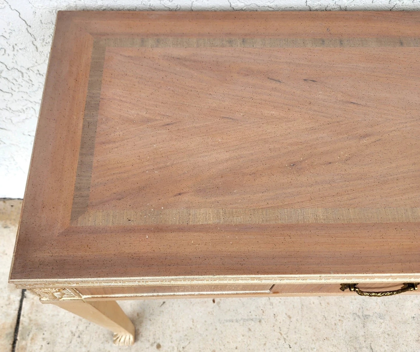 Italian Neoclassical Console Table Lion Heads Greek Key Vintage