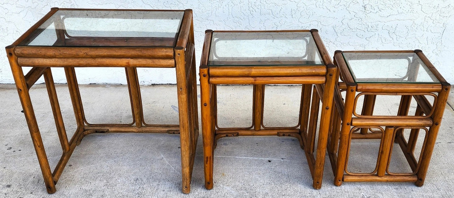 Franco Albini Style Bamboo Nesting Tables