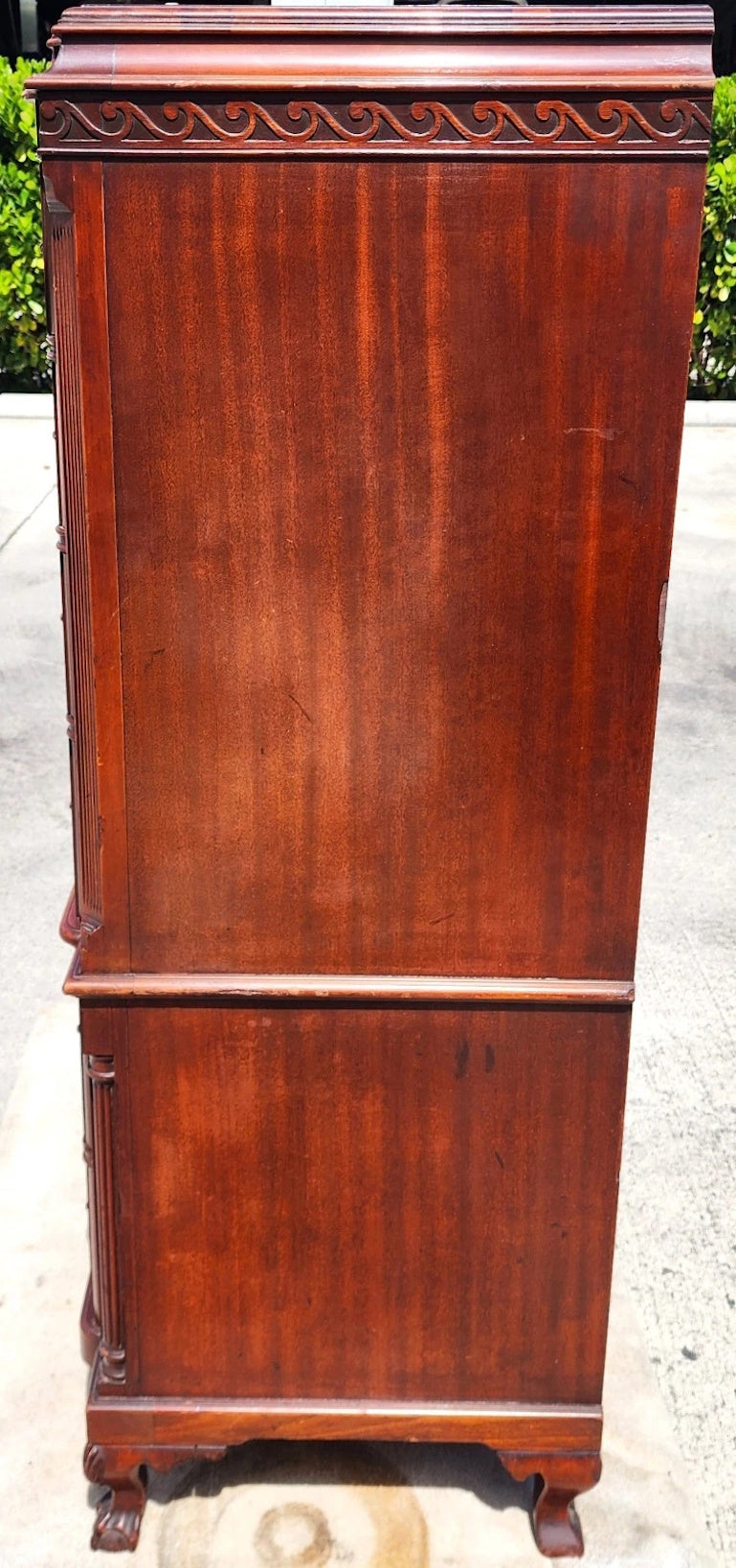 Antique Georgian Flame Mahogany Block Front Highboy Dresser