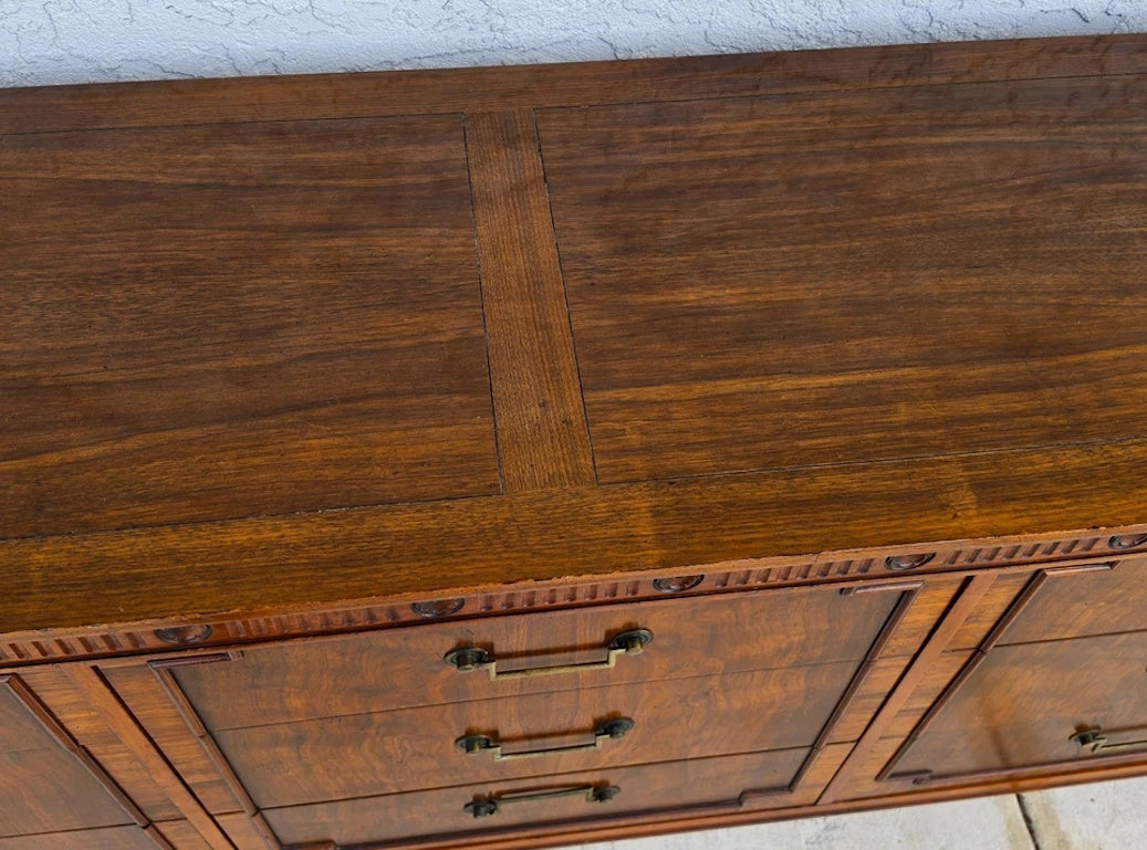 Vintage Baker French Empire Directoire Walnut Lowboy Dresser 1960s