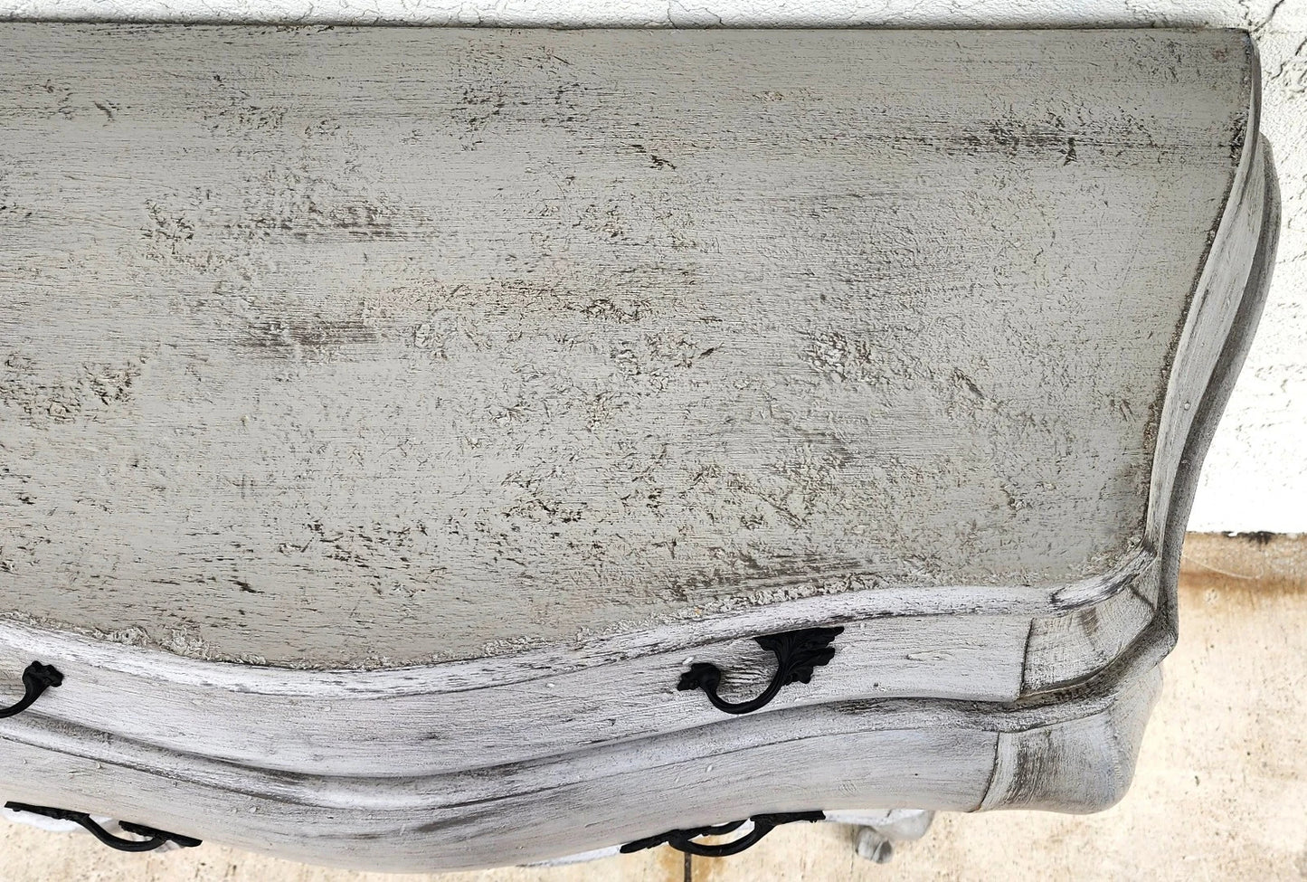 Antique French Serpentine Dresser Distressed