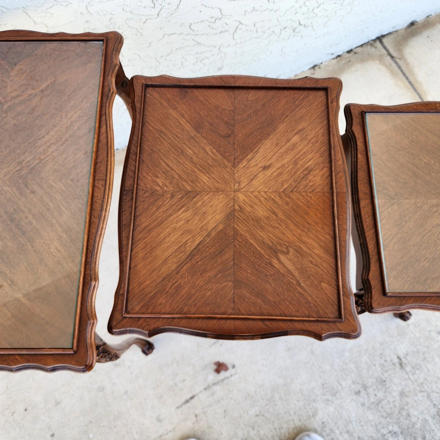 French Nesting Tables Walnut Vintage