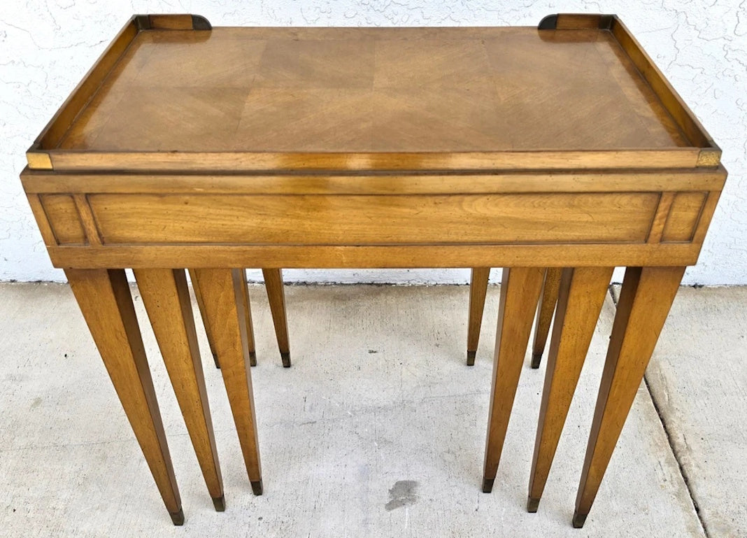 1960s Mid Century Modern Walnut Nesting Tables From Heirloom Weiman Collection