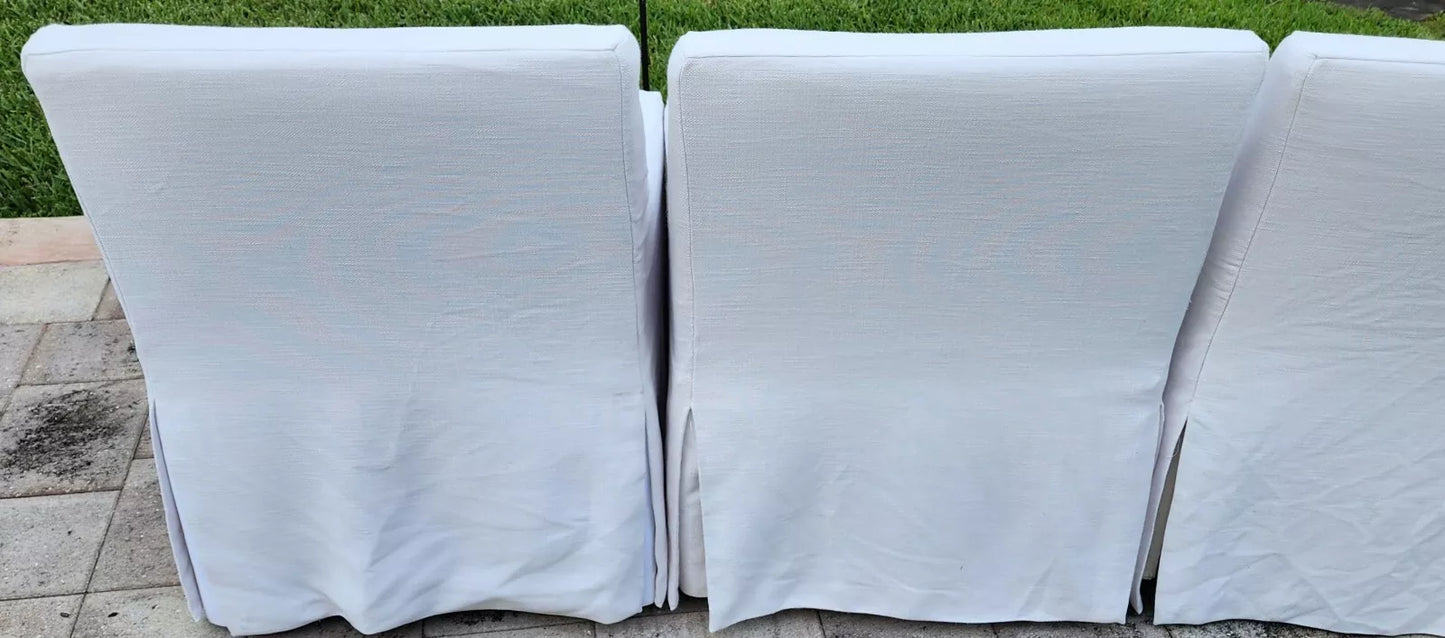 Restoration Hardware Low Belgian Slope Arm Slipcovered Dining Side Chairs RH