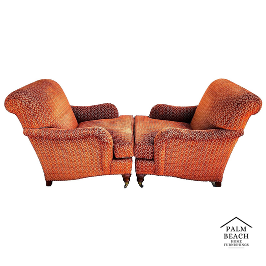 Robert Allen Club Chairs Plush English Pair