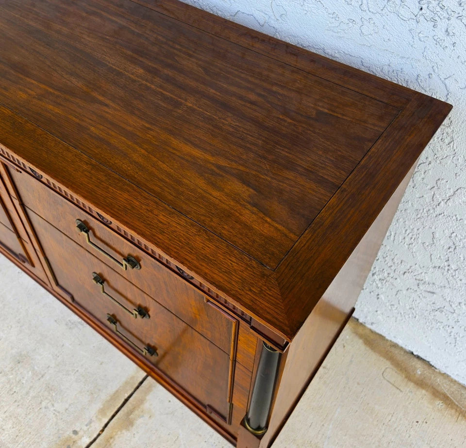 Vintage Baker French Empire Directoire Walnut Lowboy Dresser 1960s