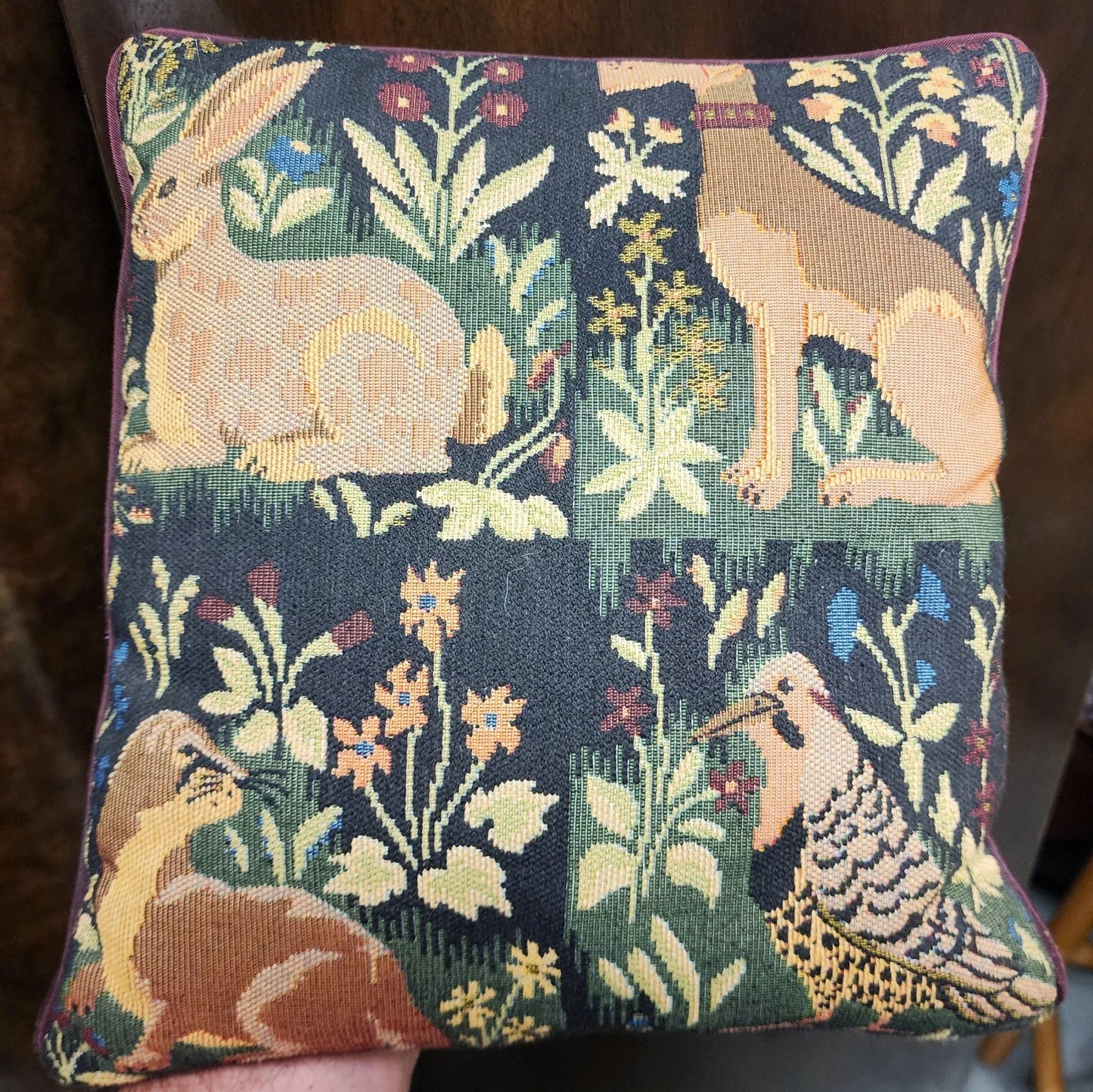 Vintage Chippendale Wingback Armchair French Country Farmhouse Animals