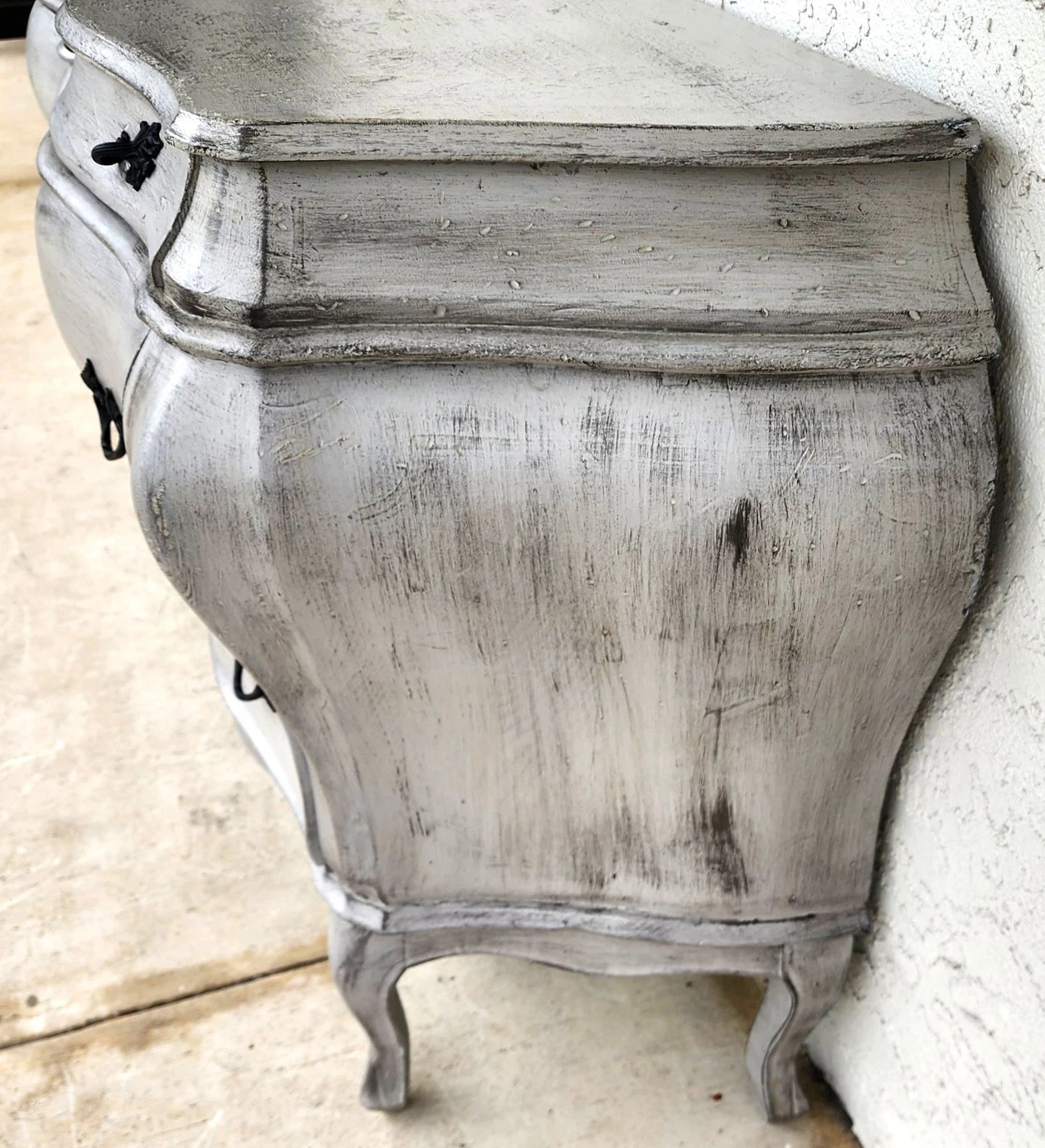 Antique French Serpentine Dresser Distressed