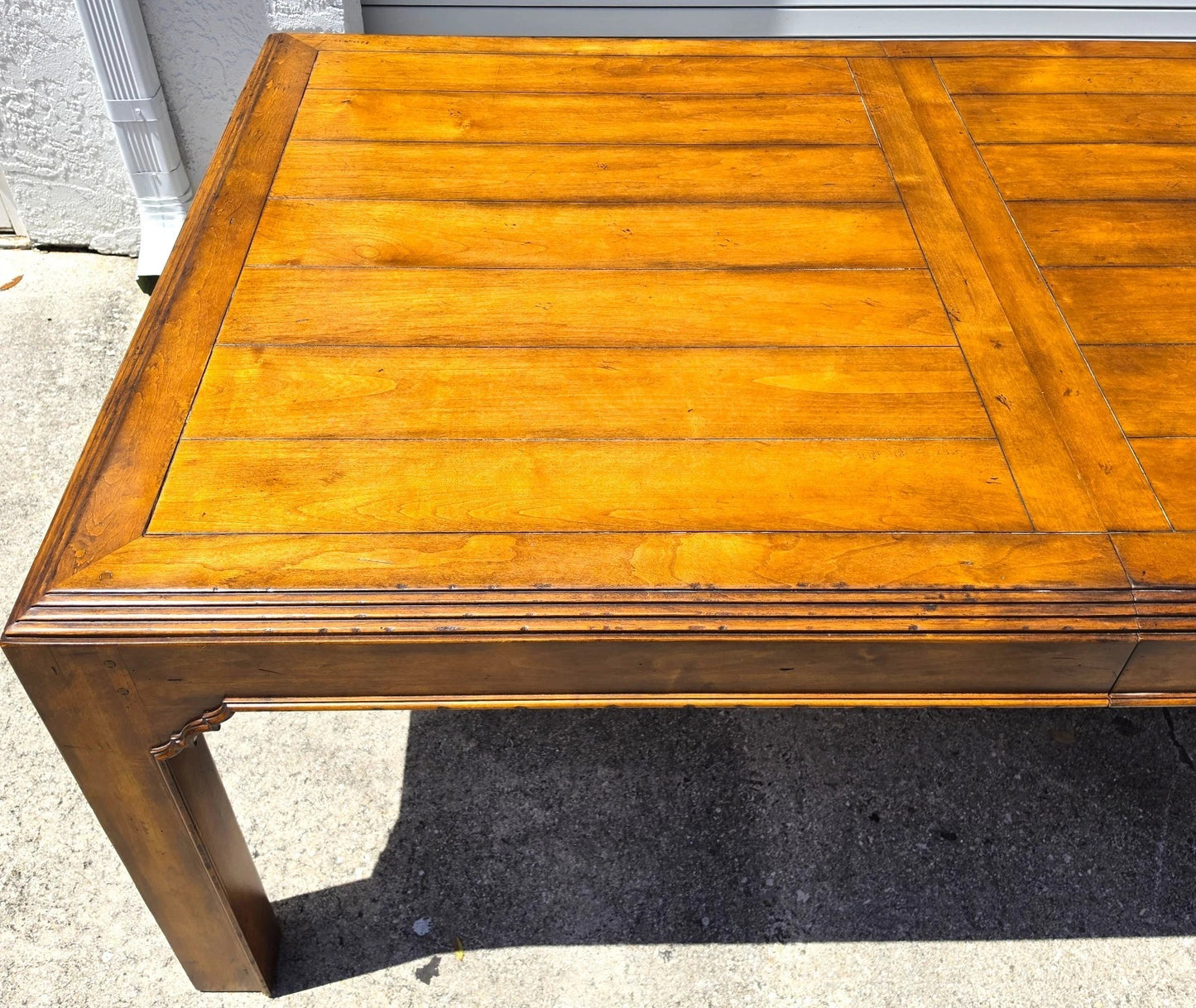 Century Furniture Rustic French Country Maple Parsons Dining Table Expandable