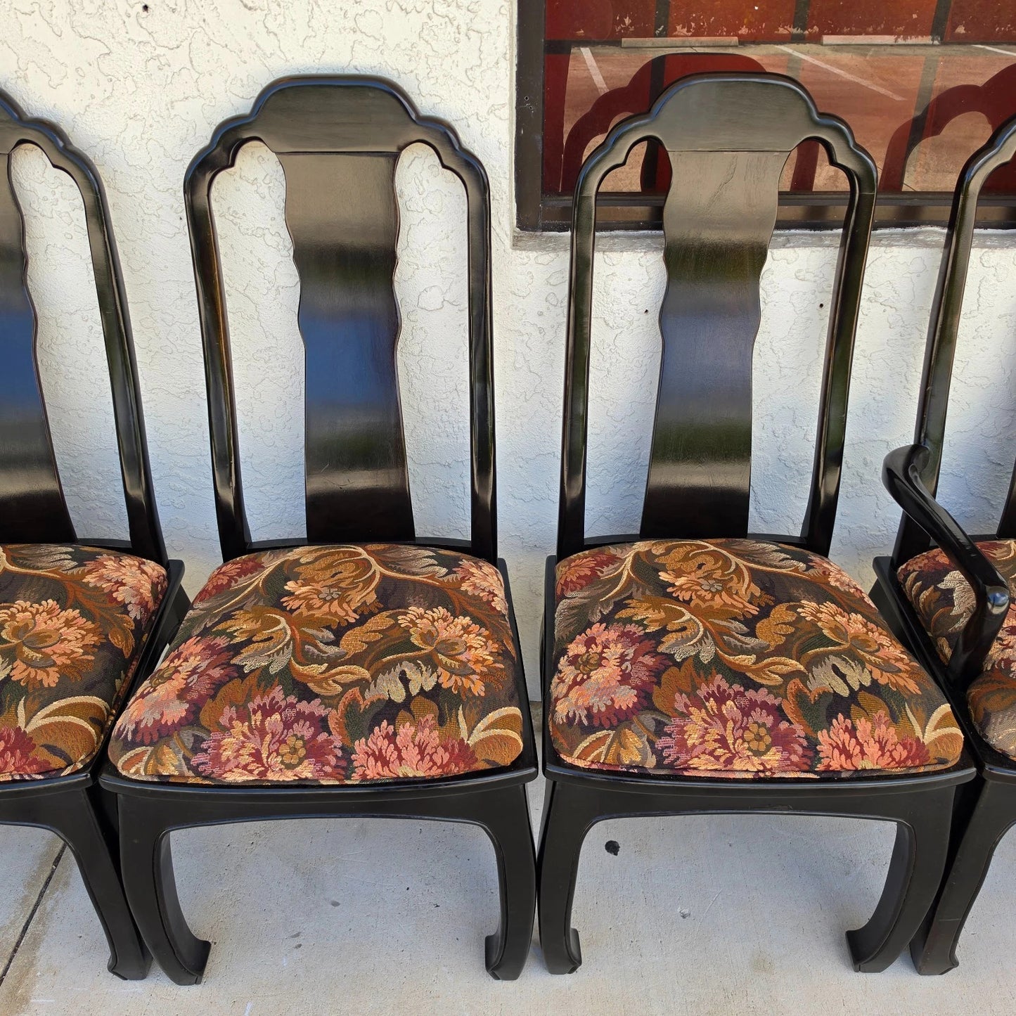 Vintage BERNHARDT Chinoiserie Ming Dining Chairs Set of 8